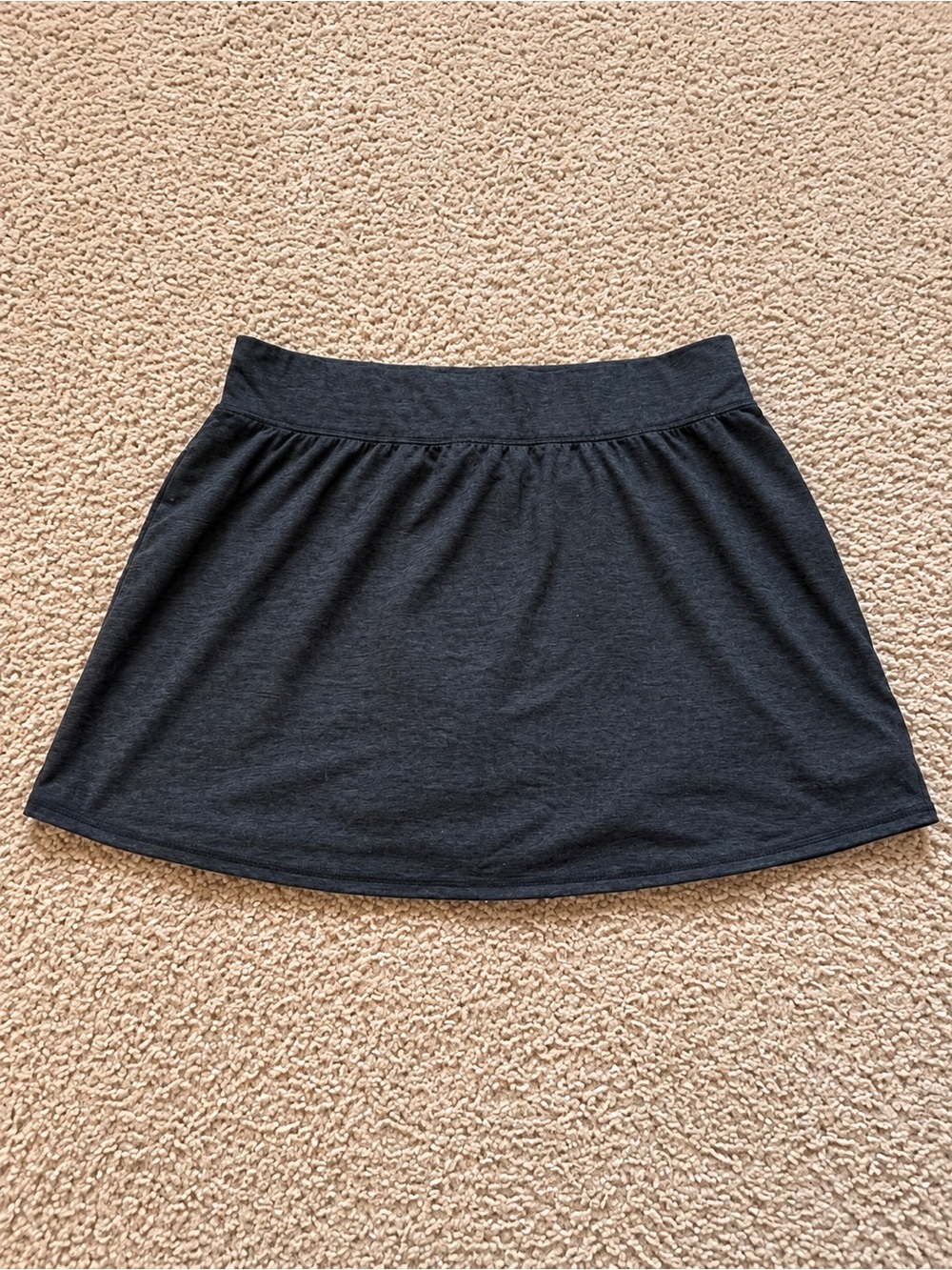 Charcoal Gray A-Line Stretch Mini Skirt